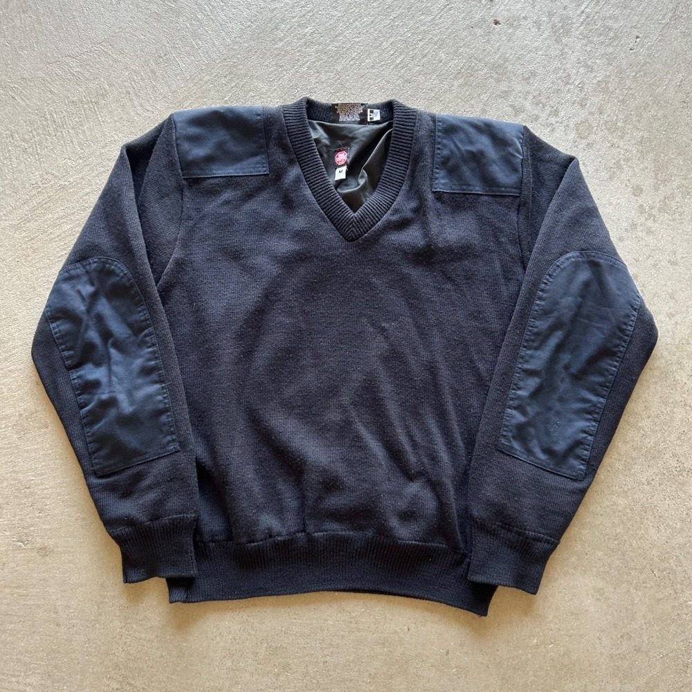 Blauer Windstopper Sweater Jacket Size Medium Navy Blue V Neck Knit Pullover USA